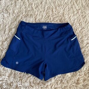Athleta Kids Girl's Solid Navy Record Breaker 3" Short with Liner & Pockets XL14